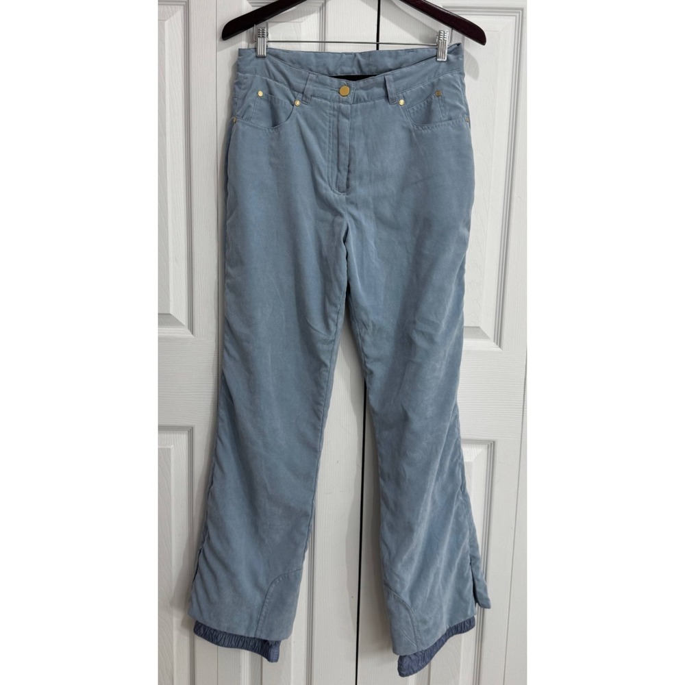 Obermeyer Cortina Snow Pants Women's 10 Light Blue 100% Polyester Ski Outdoor